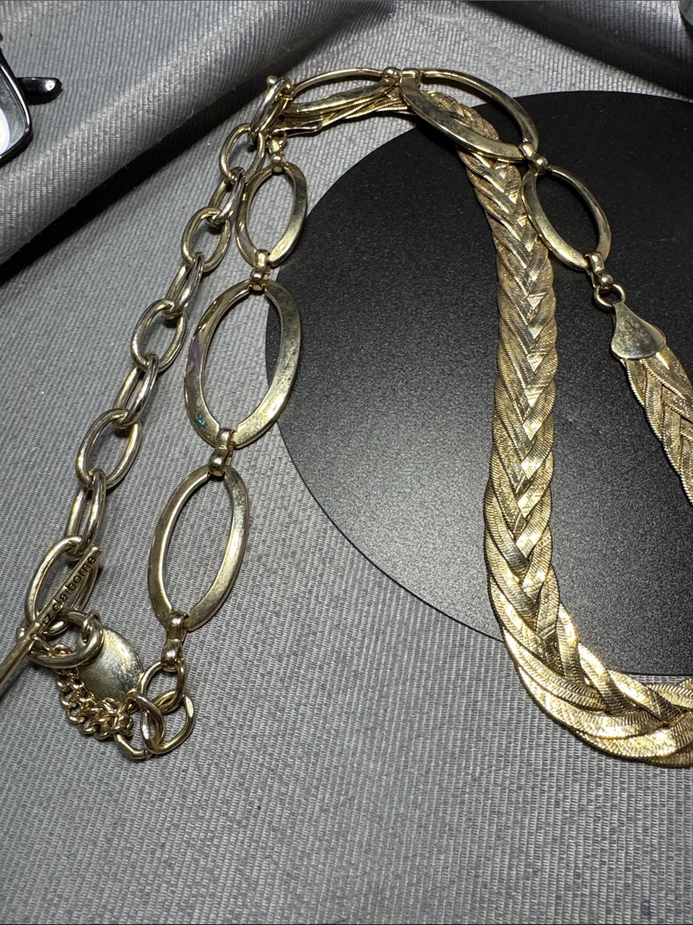 VTG Liz Claiborne Gold-Tone Braided & Oval Link Necklace